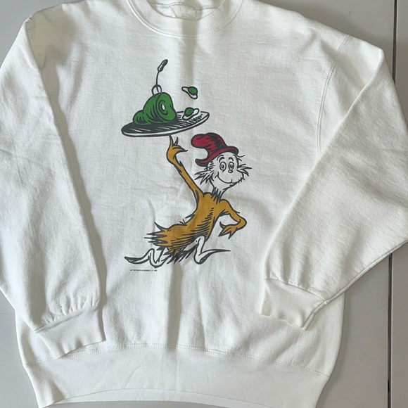 Dr Seuss Green Eggs And Ham Heavy Cotton Vintage UNISEX Sweat Shirt - Picture 1 of 12